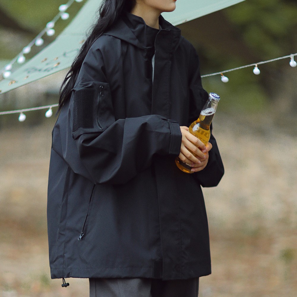 Unisex Couple Windbreaker 2023 Spring/Autumn/Winter Workwear Hooded Functional Style Trendy Thin Jacket Loose Fit