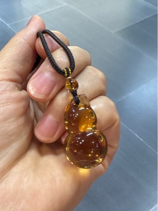 天然巴西黄水晶葫芦吊坠