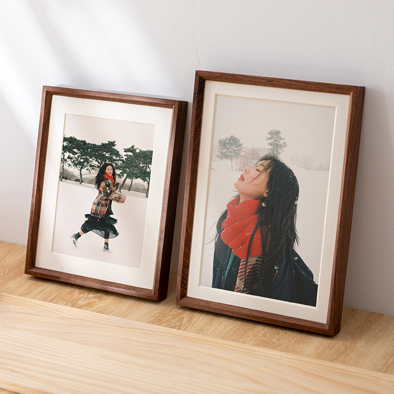 Photo frame from natural wood