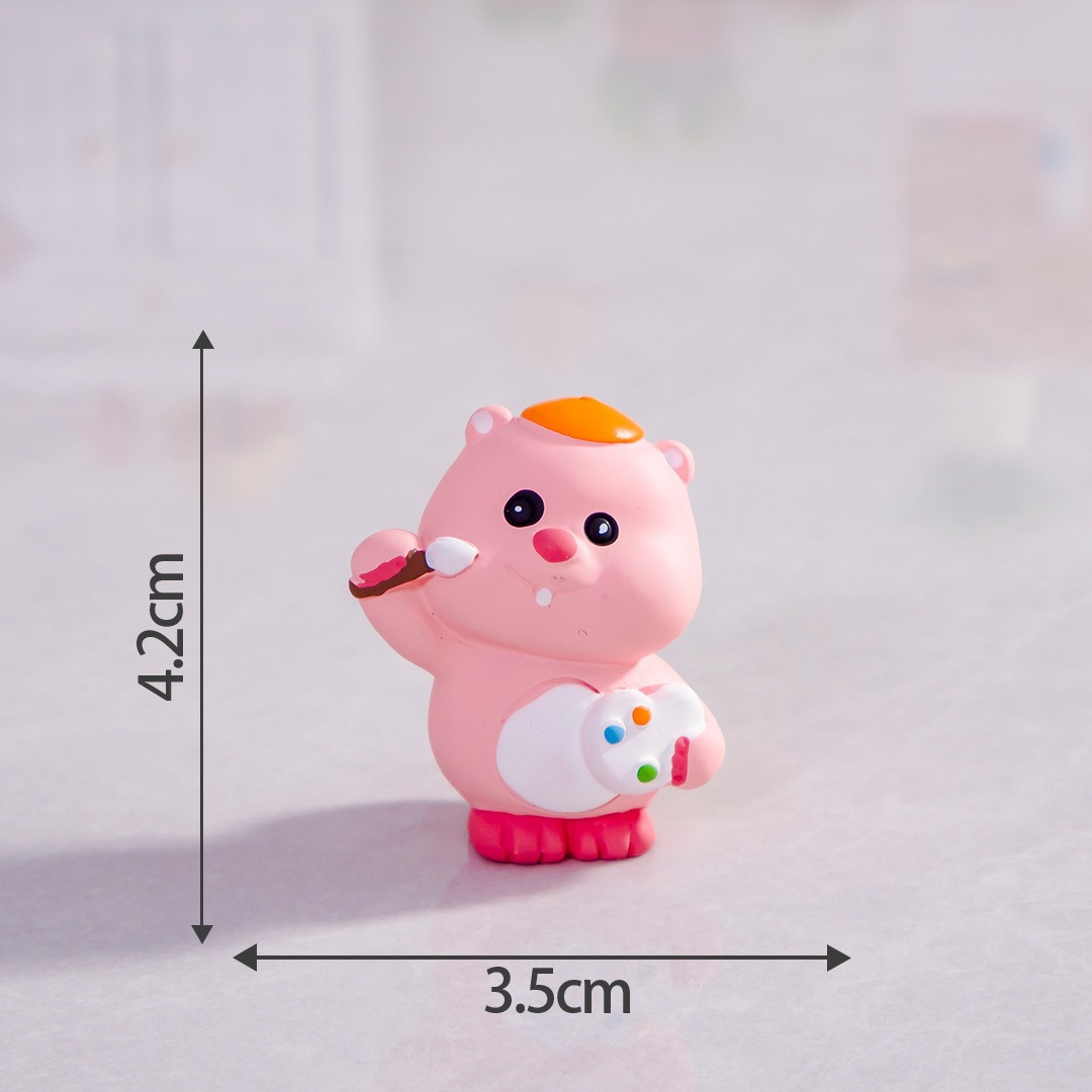 Micro paisaje creativo lindos Dolphin capibara muñeca caja ciega accesorios decoraciones accesorios de escritorio para automóviles