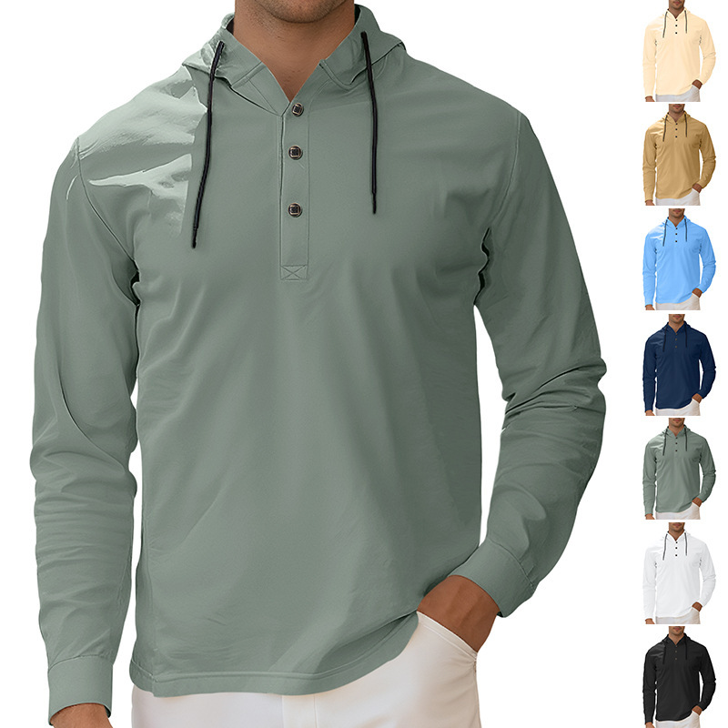 Amazon American Half Cardigan Jacket Summer Fashion Casual Jersey Hooded Long Sleeve Cross Border Men's Top Shirt Amazon American Half Cardigan Jacket Summer Fashion Casual Jersey Hooded Long Sleeve Cross Border Men's Top Shirt