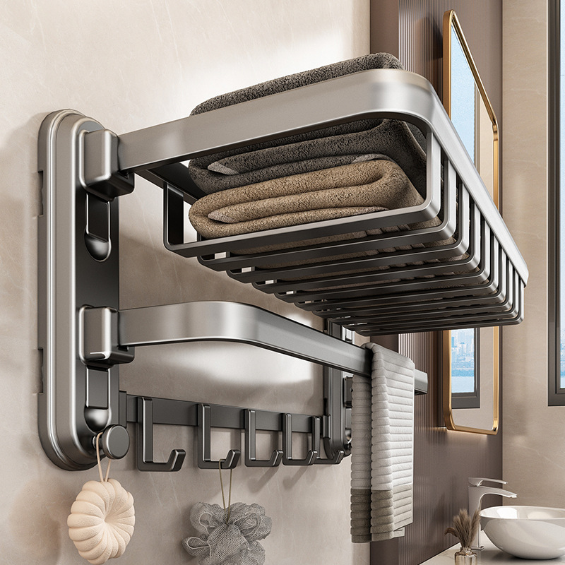 Suction Cup Towel Rack Bathroom Toilet Storage Rack Punch-Free Bath Towel Rack Toilet Washroom Integrated Hanging Rack Set