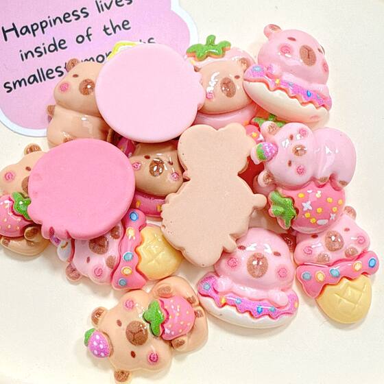 Cartoon bright pasta food play fruit card skin small pull resin accessories diy cream glue mobile phone case hairpin shoe buckle patch