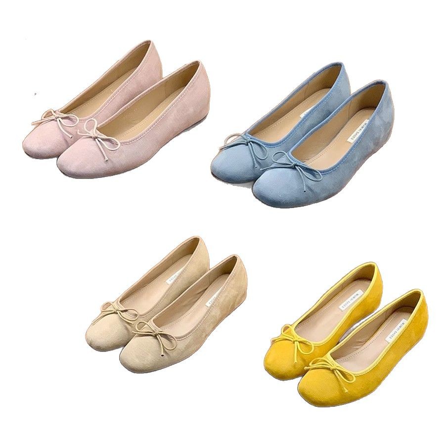 Zapatos rojos retrógrados de altura interior zapatos de mujer 2025 nuevos zapatos de ballet rosa de primavera francesa suaves