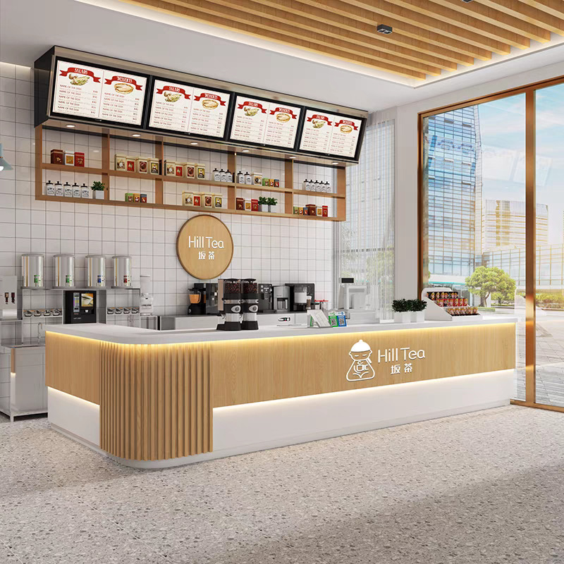 Simple Milk Tea Shop Cafe Bar Fruit Dessert Shop Supermarket Cashier Corner Front Desk Reception Desk