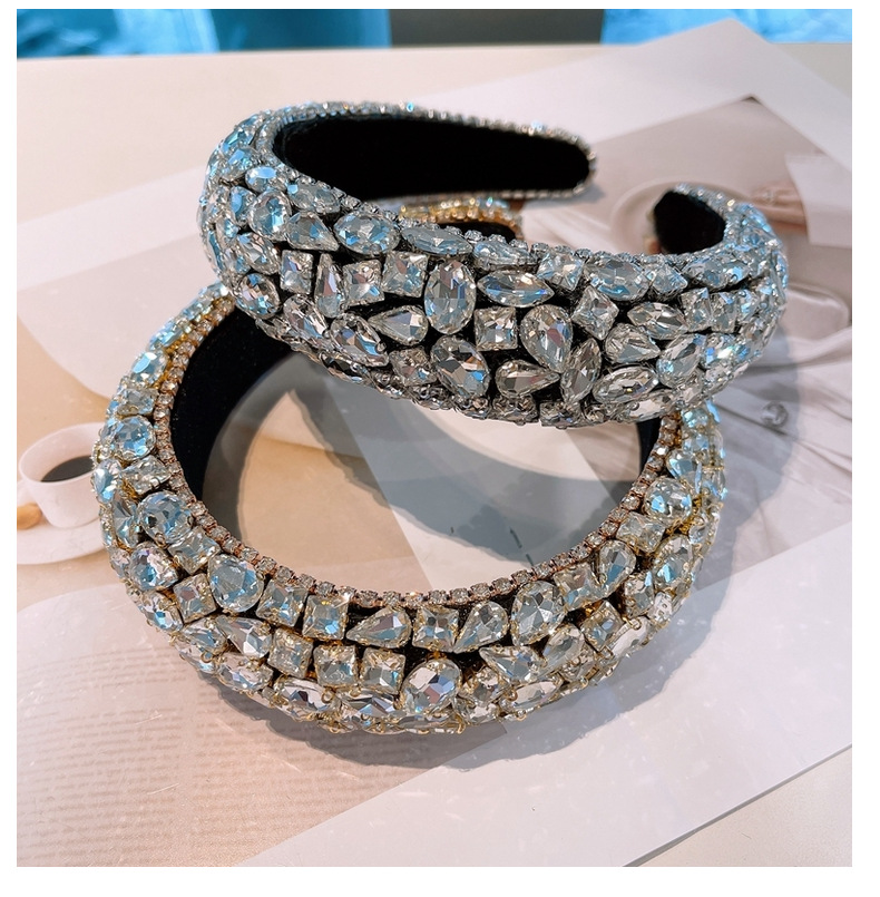 Korean Retro Rhinestone Sponge Hair Band display picture 10