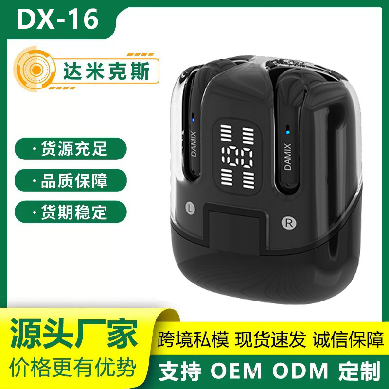 2025 New Private Model Dx-16 Wireless Bluetooth Earphones In-Ear Noise-Cancelling Running Sports Long-Lasting Battery Life for Men and Women