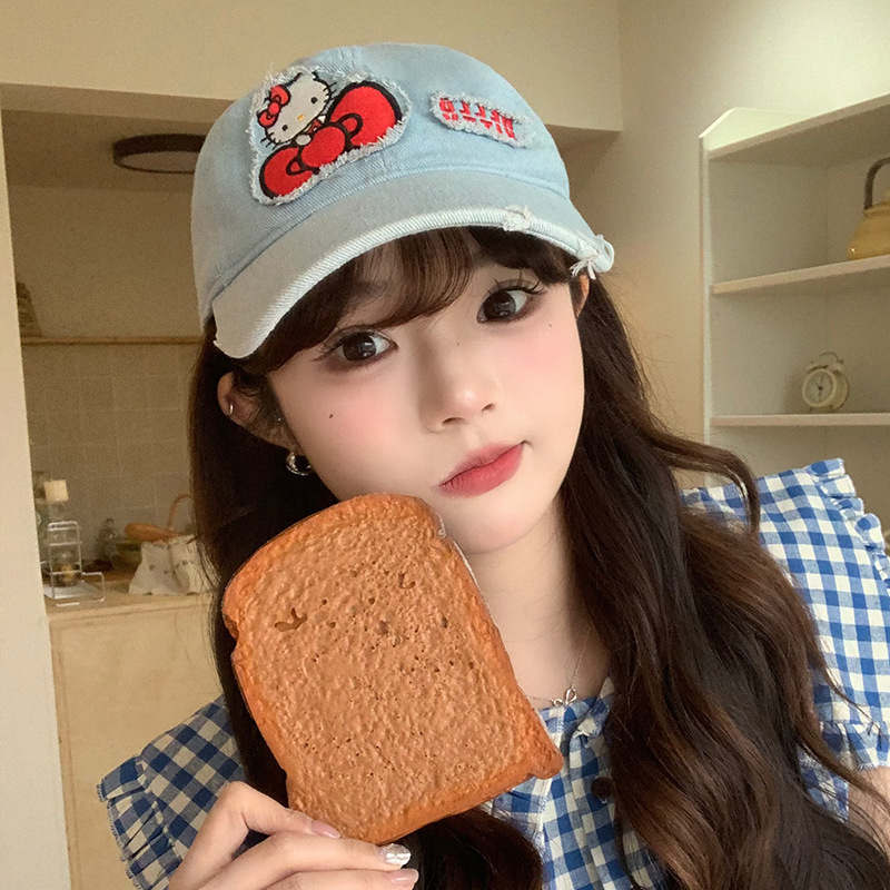 ハローキティシリーズ本物のかわいい漫画デイリーマッチング大人の野球帽漁師帽子フルプリント日焼け止めサンシェードかわいい|undefined