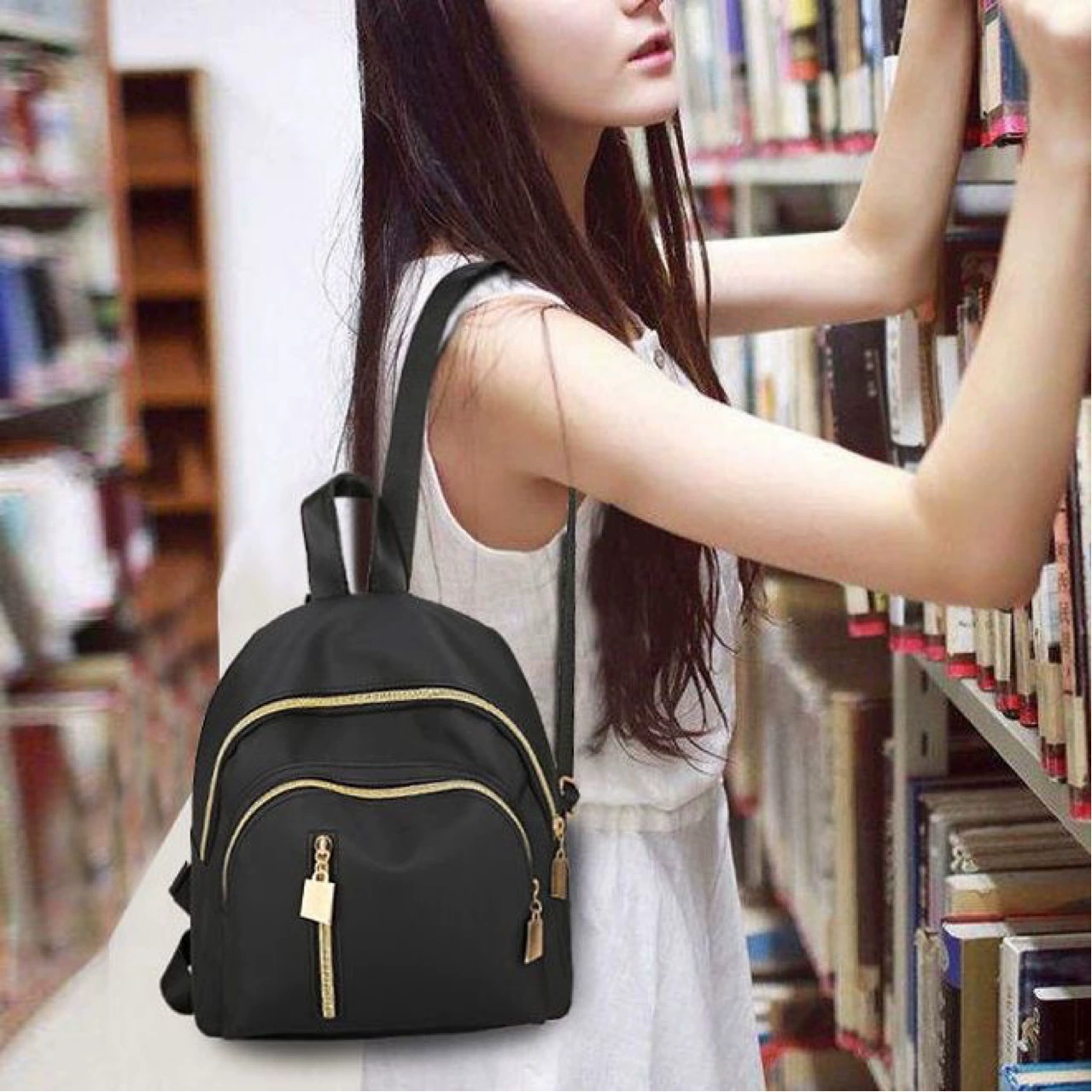 Рюкзак в стиле Reba, повседневный маленький рюкзак, легкий водонепроницаемый рюкзак из ткани Оксфорд, модная женская сумка, городской и простой стиль.