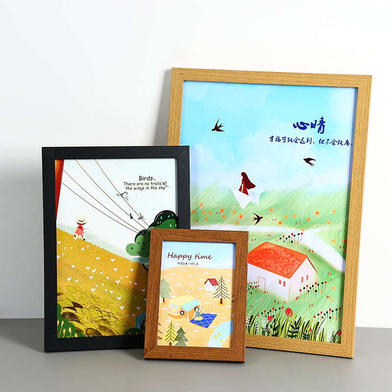 Simple wooden photo frame mounting picture frame wall A3a4 large size 4 open 8K puzzle frame creative photo wall wholesale