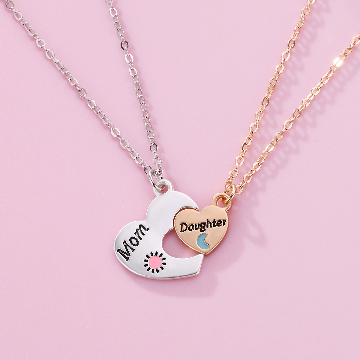 Pendant Necklace Classification cable chain Chain Type 1 Piece Quantity Daily, Street Occasion Cute Letter Moon Heart Shape Alloy Plating Mother'S Day Unisex Pendant Necklace