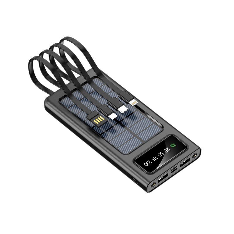 Suministro transfronterizo auto-cableado Banco de la energía solar 20000 mA gran capacidad pantalla digital camping LED fuente de alimentación móvil