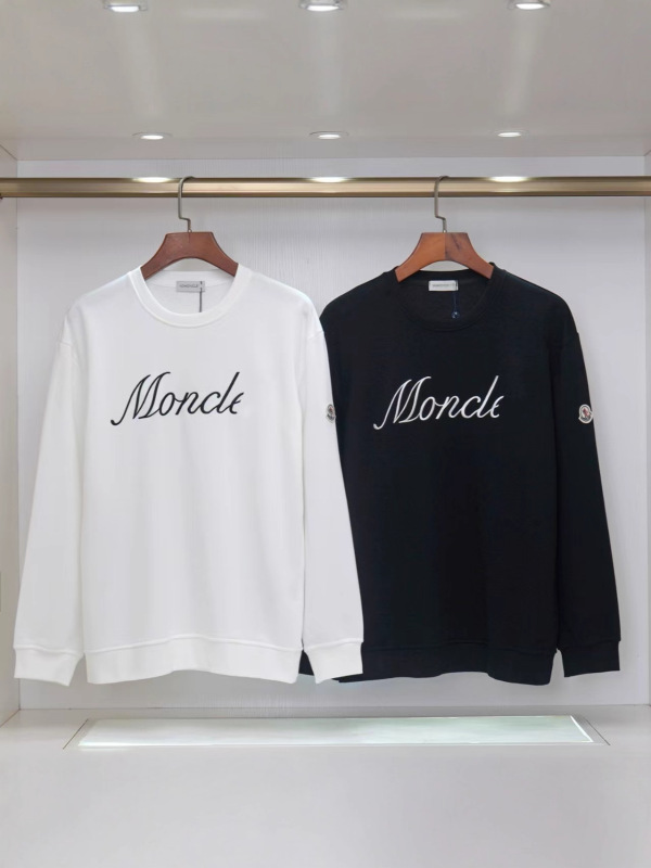 新款欧美蒙MON满印CLER魔术贴刺绣字母LOGO圆领卫衣男女同款上衣|undefined