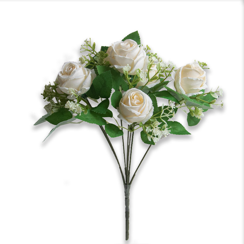 7-cabeza artificial multi-cabeza Rosa ramo boda decoración de la boda flor artificial fotografía diseño apoyos flor falsa