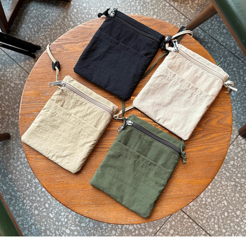 New Lightweight Ultra-Thin Canvas Small Bag for Mobile Phones, Minimalist Style Cross-Body Coin Purse, Unisex Mobile Phone Bag