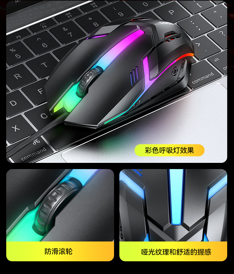 T-WOLF TF240 oyun klavyesi, mouse, kulaklık ve mouse pad seti dörtü bir arada İspanyolca versiyonu