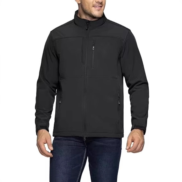 Customized Products Men's Lightweight Softshell Jacket with Warm Lining, Windbreaker, Waterproof Softshell Outdoor Hiking Clothing