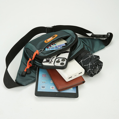 Construction site work wear-resistant portable mobile phone bag multi-functional chest bag new waist bag men and women large capacity waterproof crossbody bag