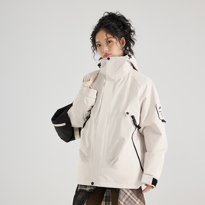 冲锋衣男三合一冲锋衣女两件套防风防水保暖外套宽松版大码登山服|undefined