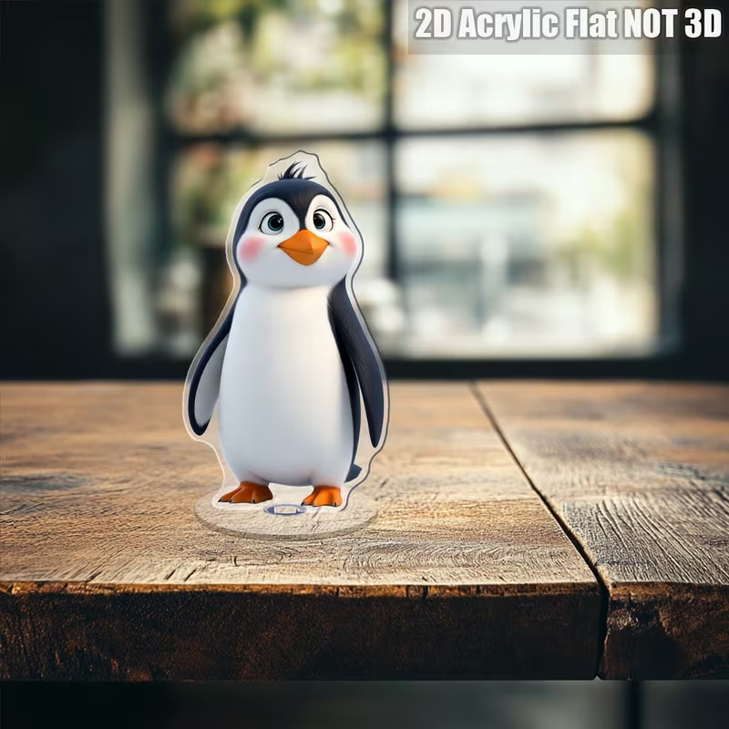 Impresión plana transfronteriza 2D plana 360 giratoria vista de nieve pingüino cabina accesorios de escritorio festivales interiores al aire libre