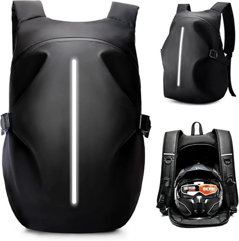 Cycling Backpack, Motorcycle Helmet Backpack, Female Motorcycle Rider Bag, Water-Repellent Travel Bag, Male Large Capacity