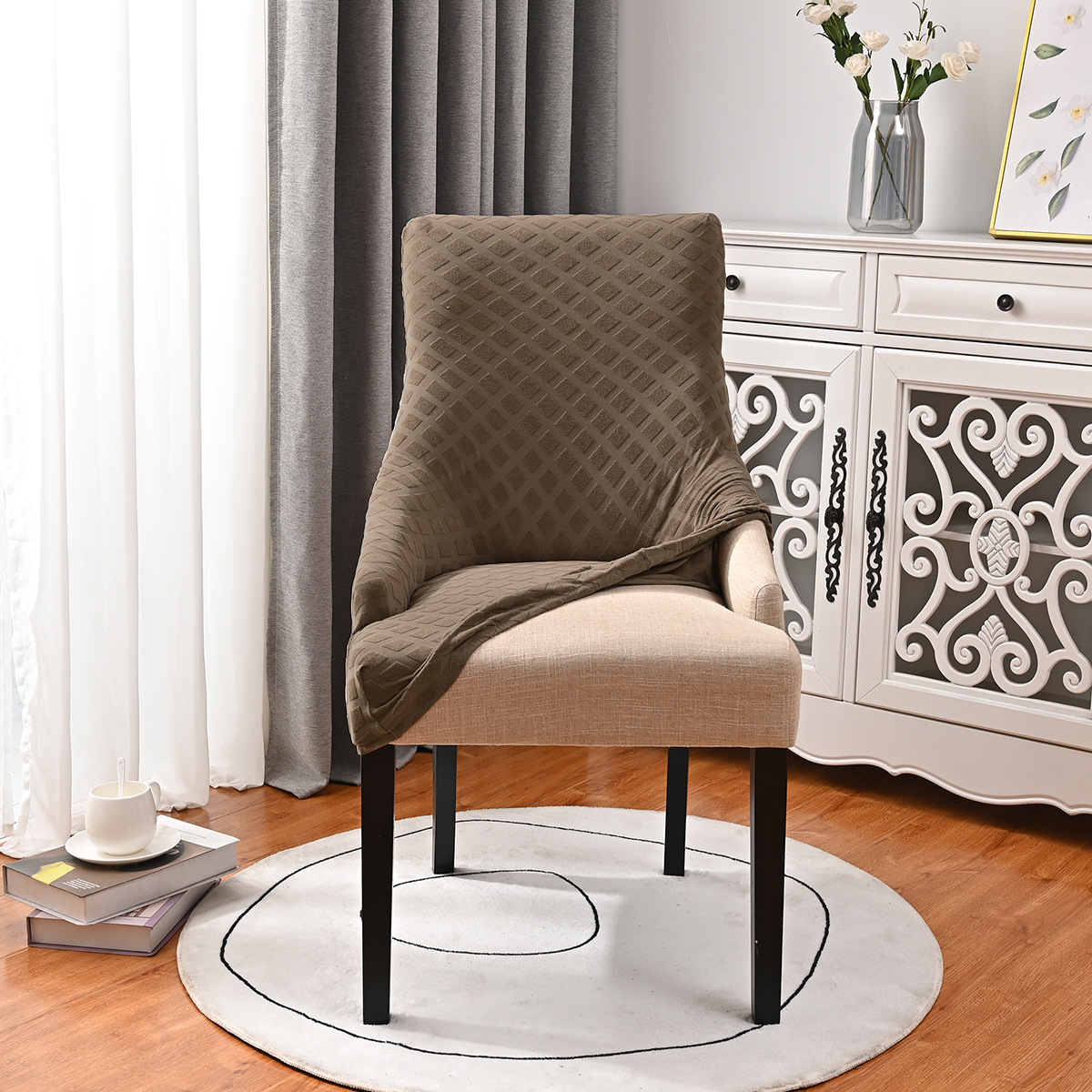 Transfronterizos sólidos elásticos jacquard diamante estilo europeo cubierta de silla flexible polvo general cubierta de sillón especial al por mayor en stock