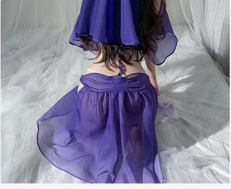 Zixia Fairy Hanfu-Inspired Lace Babydoll Set with Veil, Tube Top, Dress and Panties — detail image 6