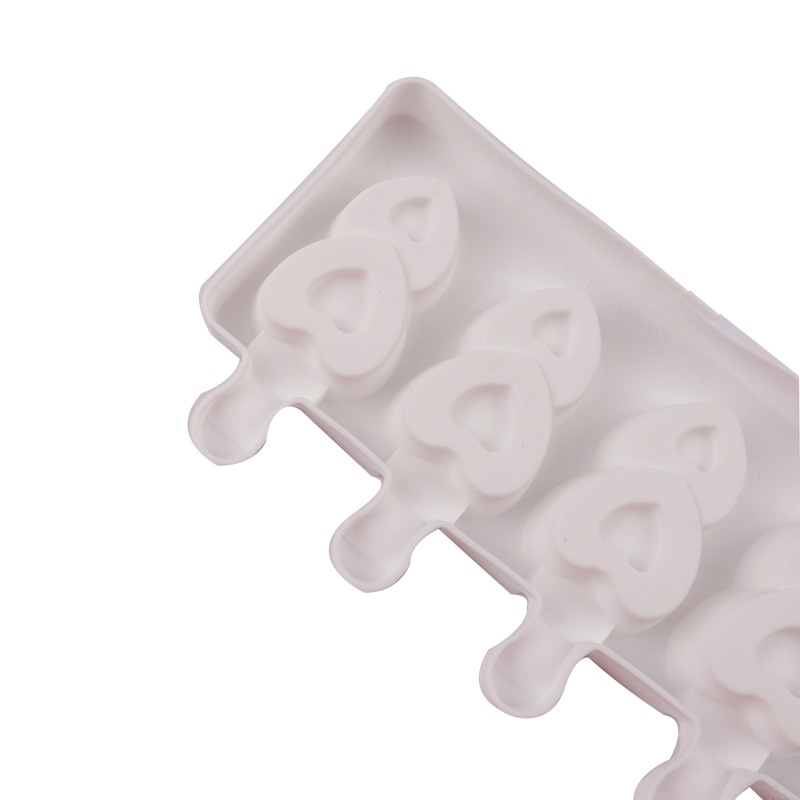 Hornear molde de helado de bricolaje 4 piezas doble amor paleta de silicona molde chocolate helado molde de helado