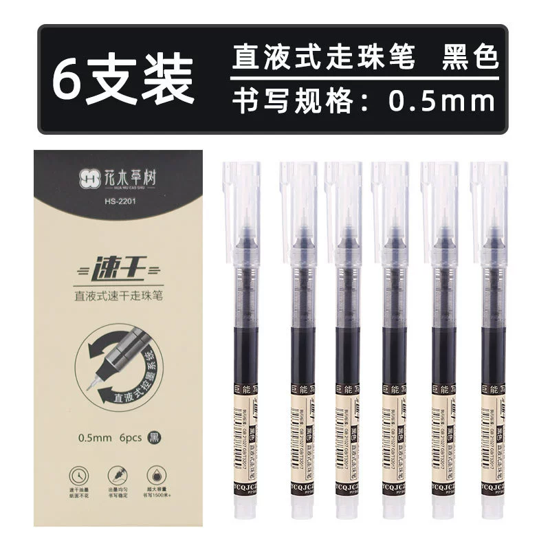 Rollerball plastic capacious quick dry rollerball pen for students
