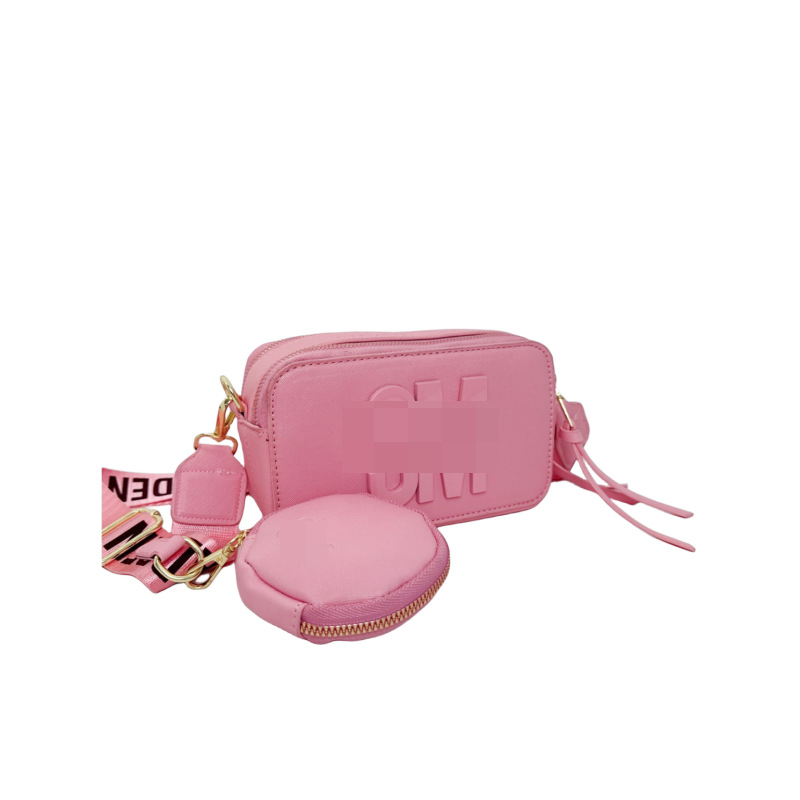 Bolso de hombro transfronterizo para mujer, tendencia europea y americana, bolso de cámara de color sólido personalizado, bolso de mensajero portátil con letras simples casuales