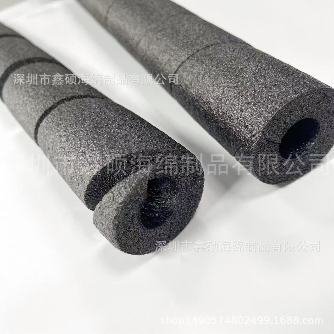 黑色加厚空心开口缠绕保护泡沫插花泡沫支架圣诞树EPE实心海绵管