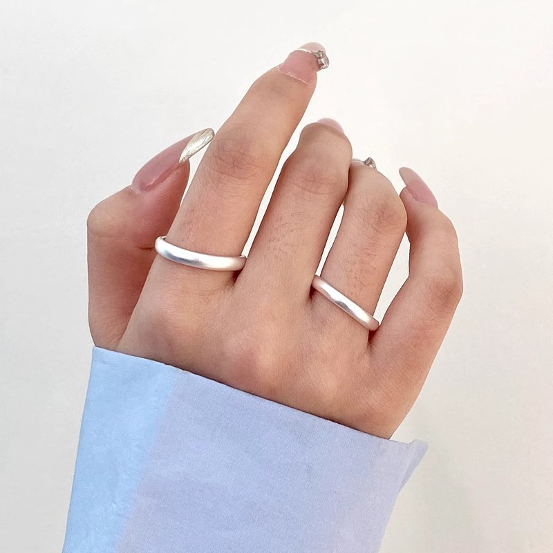 Simple Matte Plain Band Unisex Ring For Couples Fine Jewelry_voghion.com