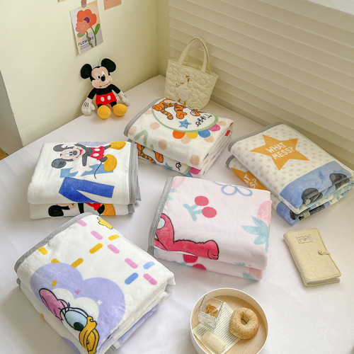 Cartoon Disney Children's Blanket Thickened Milk Velvet Casual Cover Blanket Baby Velvet Blanket Student Kindergarten Lunch Blanket