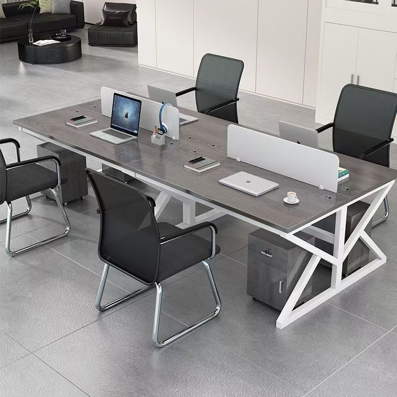 Staff Desk Office Furniture Office Desk 4-Person Double 6-Person Workstation Card Holder Financial Computer Desk and Chair Combination