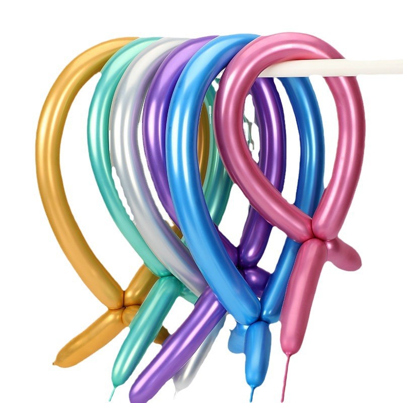 1,8G globo largo de metal engrosado magia tejida puesto modelado fiesta de cumpleaños decoración globo largo