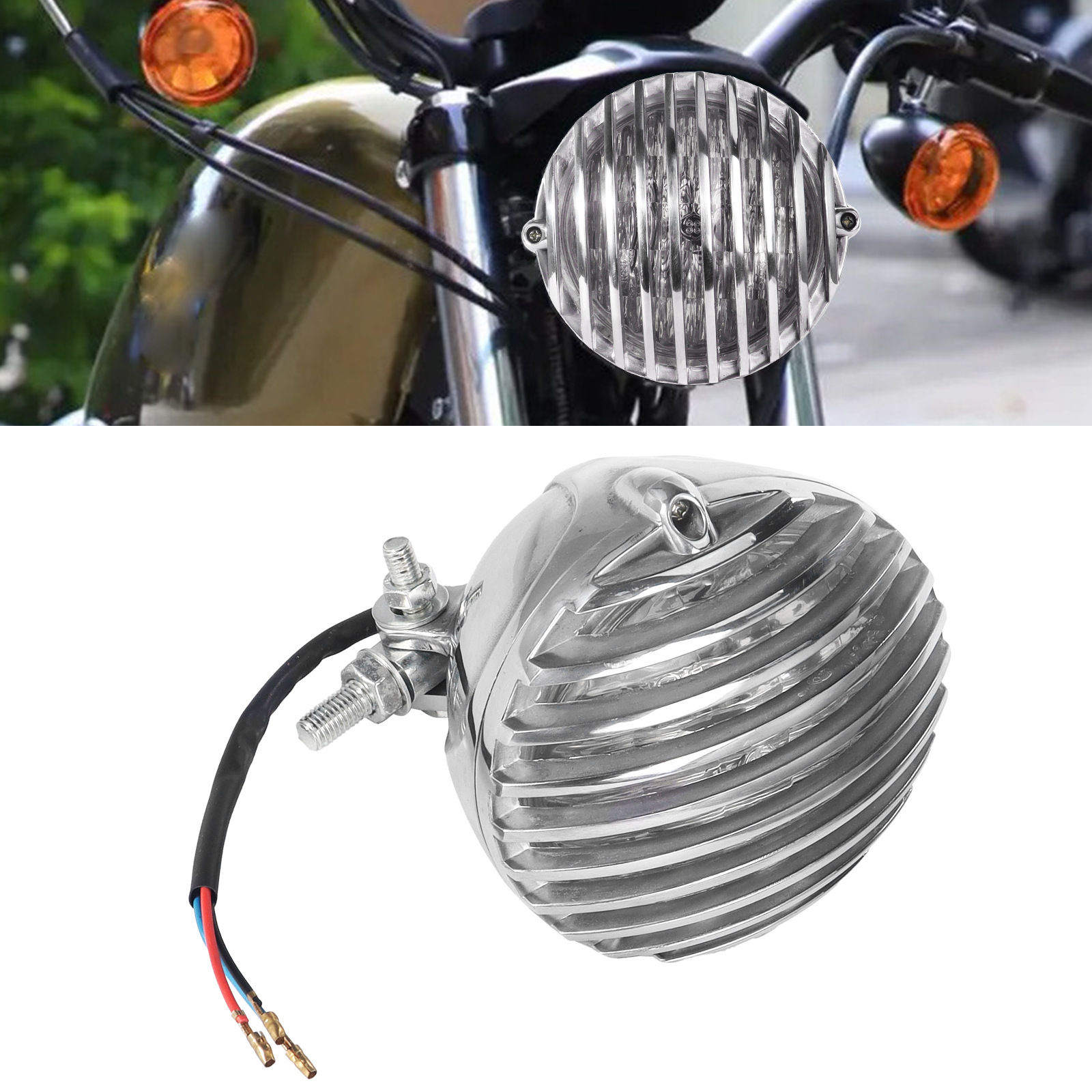 Harley Modified Front Headlight Motorcycle Headlamp Universal Headlight