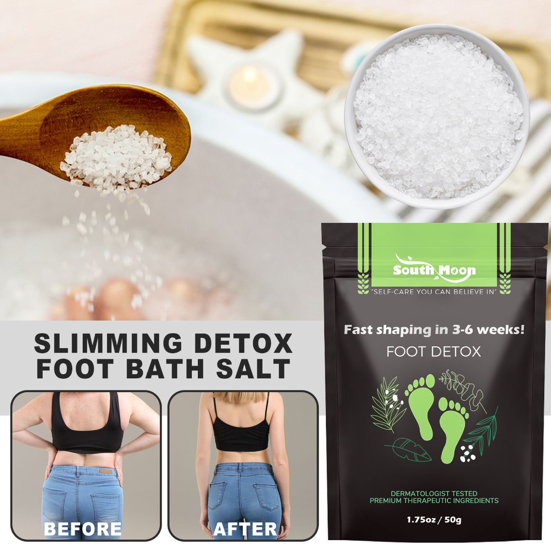South Moon schlankmachendes, körperformendes ätherisches Öl für faule Menschen, dicken Bauch und Bauch, Fußbadesalz zum Ausbaggern_voghion.com