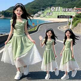套装休闲夏季纯色女童
