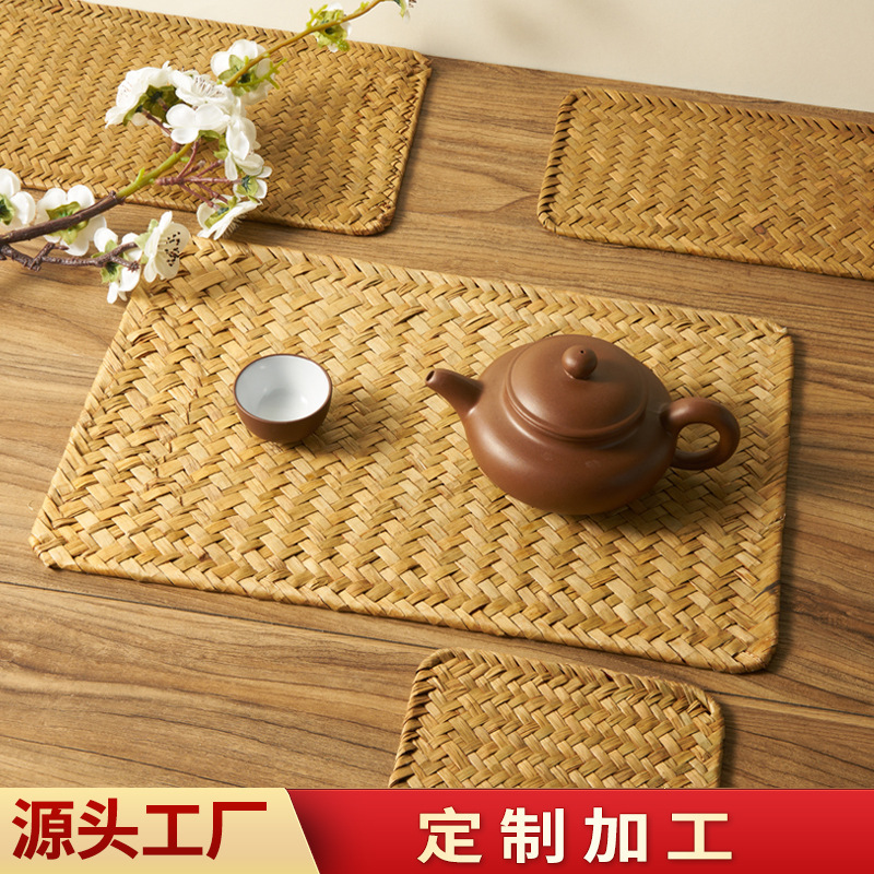 Vintage Woven Placemat Coffee Table Mat Bowl and Plate Tea Cup Mat Photo Props Food Photography Placement Antique Photography Background