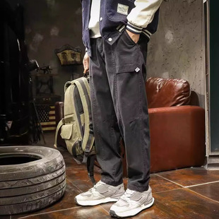 2024 Spring New American Retro Casual Pants for Men and Teenagers Loose Pants Trendy Brand Large Straight Jeans