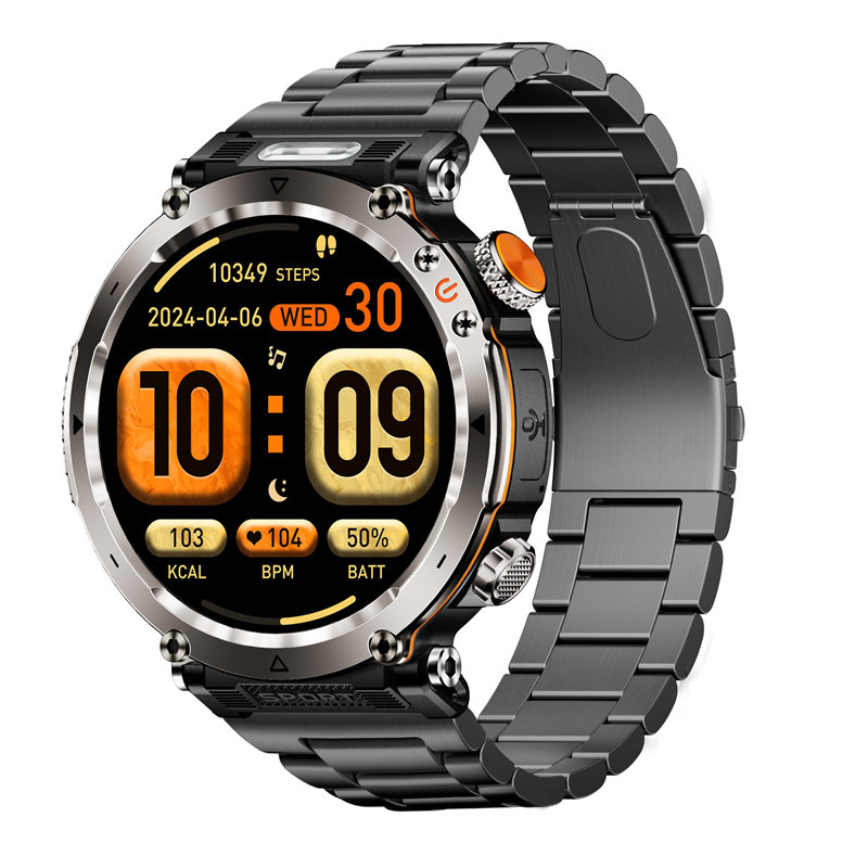 Outdoor Sports Smartwatch 1.71 Inch Touch LED Flashlight Compass Banknote Detector Bluetooth_voghion.com