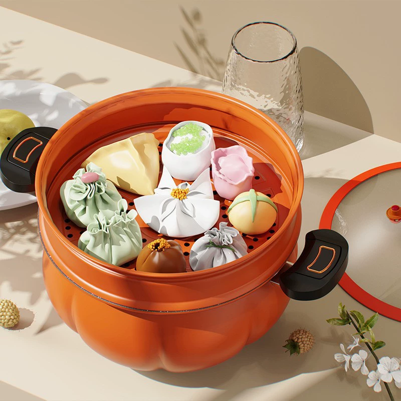 Новый тыквенный микропаровой горшок, многофункциональная кухонная кастрюля для супа и тушения, большая емкость, кастрюля-горячий котел