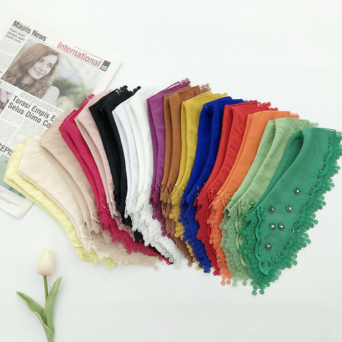 Manufacturer produces various styles of fake collars, hand-stitched, beaded and embroidered women's clothing, fashionable and trendy fake collars