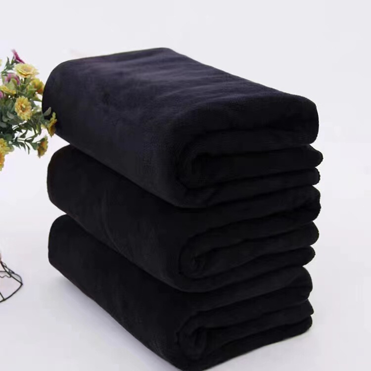 Cross-Border Ultra-Fine Fiber Black Towel, Thickened Absorbent Bath Towel, Black Vanity Table Mat, Custom Logo Cross-Border Ultra-Fine Fiber Black Towel, Thickened Absorbent Bath Towel, Black Vanity Table Mat, Custom Logo