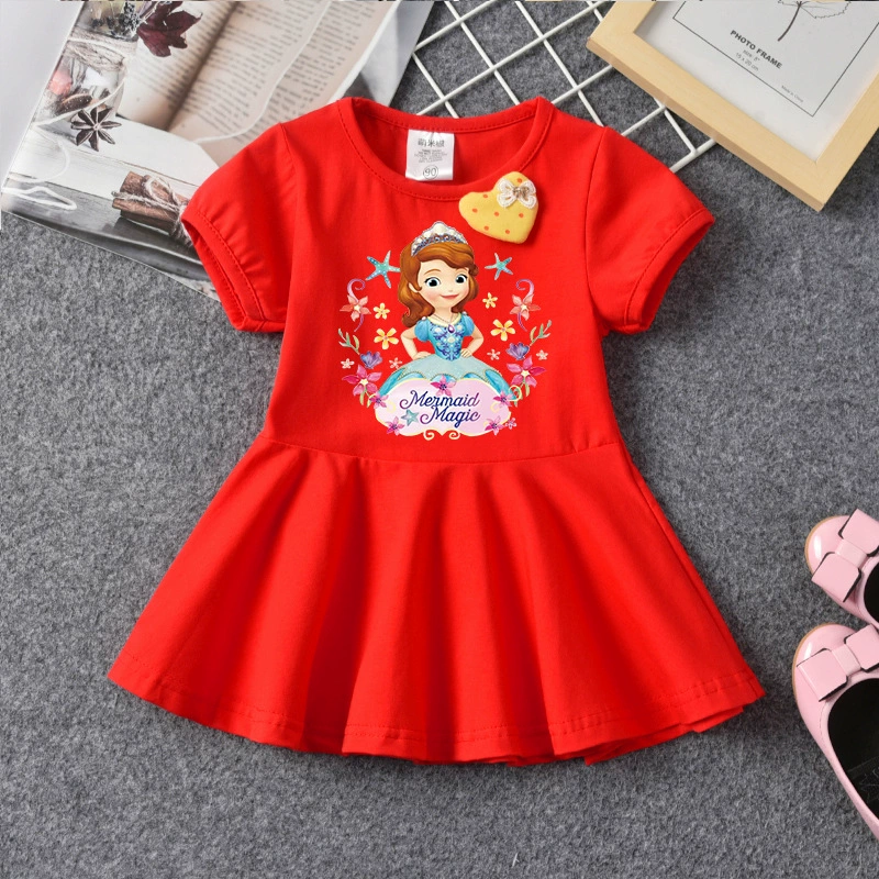 Summer dress, cute small princess costume, with short sleeve