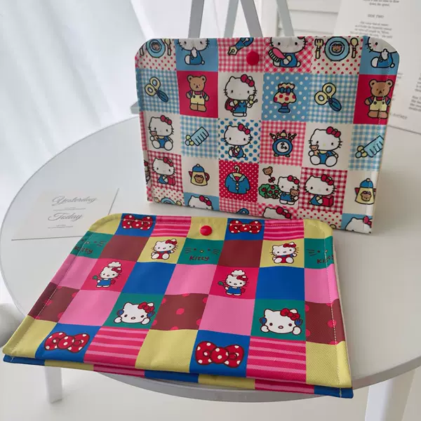 New Handmade Niche Sweet and Cute Kt Kitty Folder Bag Longchamp Bag Liner Bag Travel Storage Bag Makeup Bag
