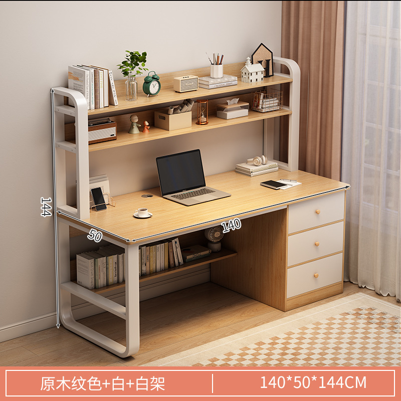 Mesa de escritorio, estante de libros para estudiantes de escuela secundaria, escritorio de escritorio simple para estudiantes de escuela secundaria, escritorio de computadora de estudio con cajón