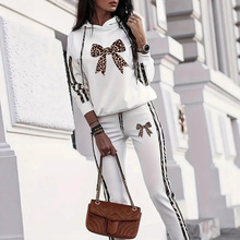 2025欧美外贸女装亚马逊热卖时尚休闲纯色条纹两件套女装0051印花