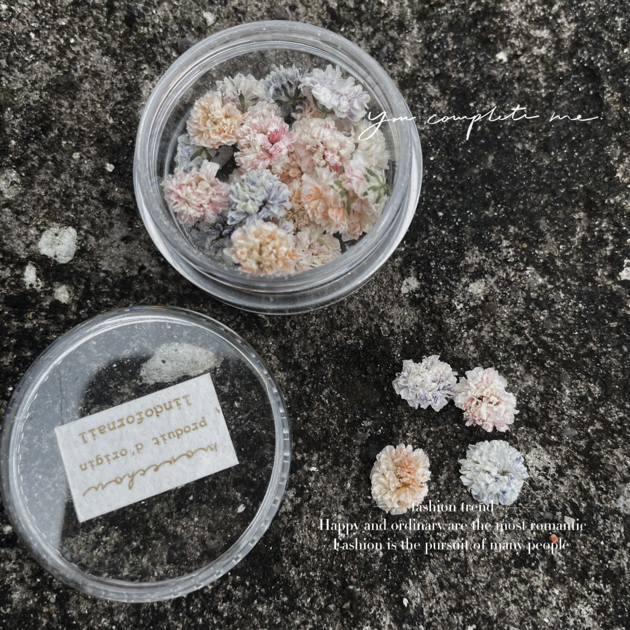 Japanese-style smint flower ball pile diamond nail art dried flower jewelry diy headdress earrings ring Time Gem series