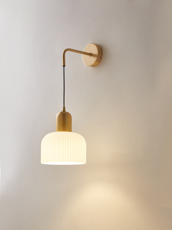 Bedside Lamp Wall Lamp Pair of Light Luxury Minimalist Modern Simple Wiring-free Glass Master Bedroom French Cream Wall Lamp